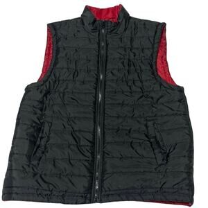 Carbon brand snowboarding puffy vest black w/red lining. Zip up, pockets Size XL
